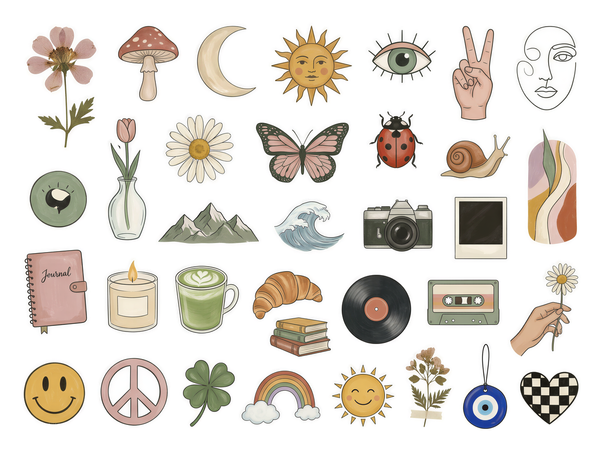 aesthetic sticker sheet