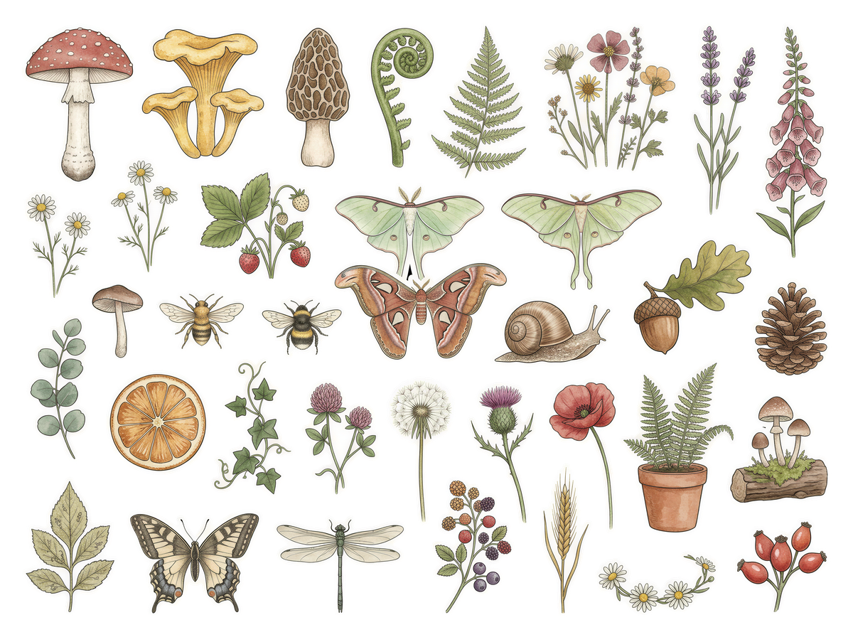 cottagecore sticker sheet
