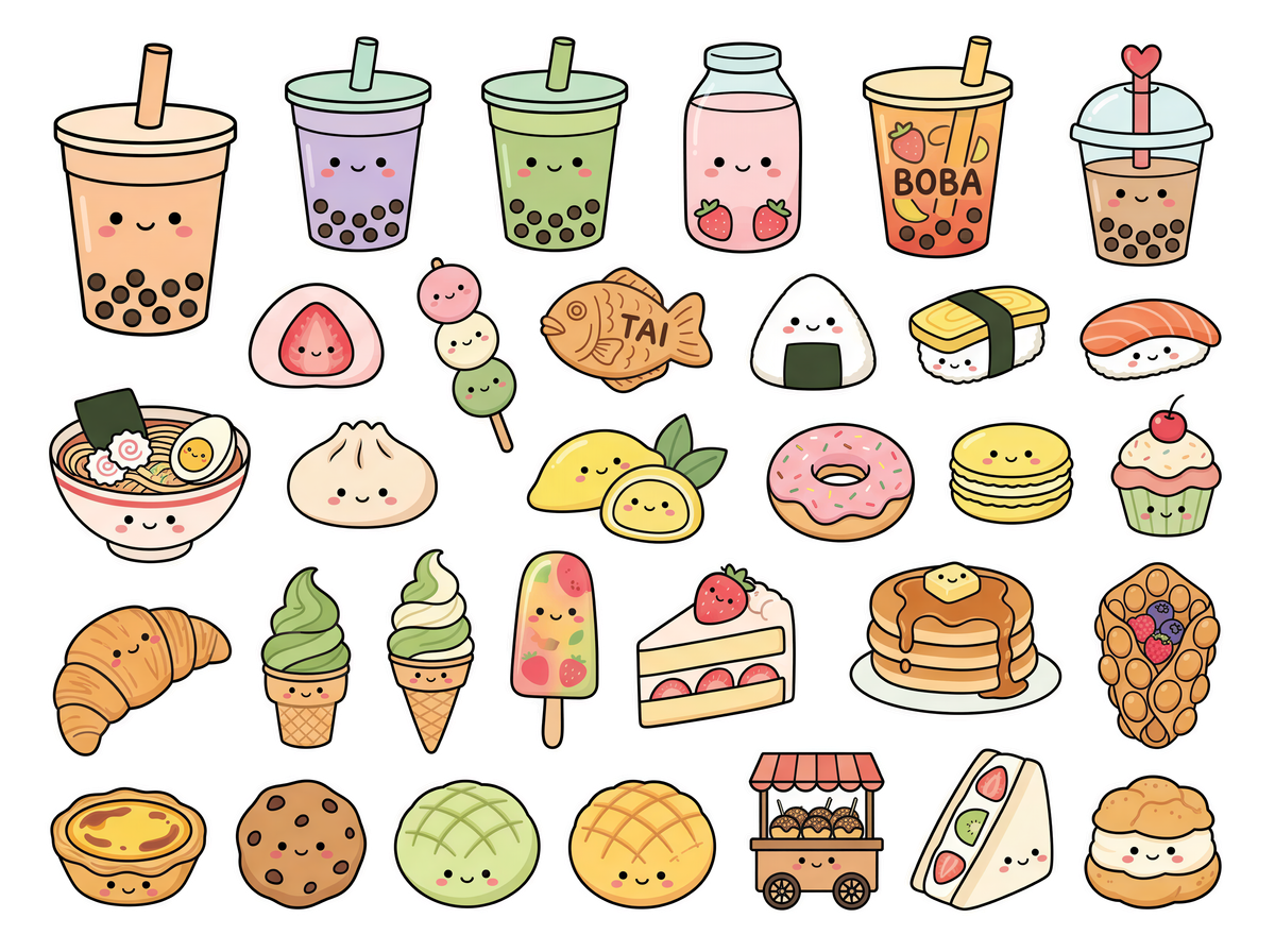 food sticker sheet