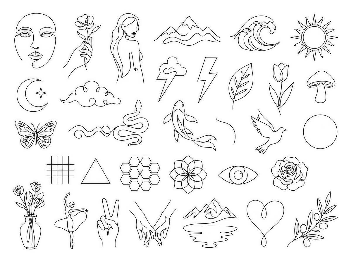 line sticker sheet