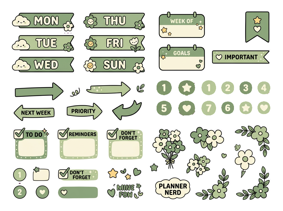 planner sticker sheet