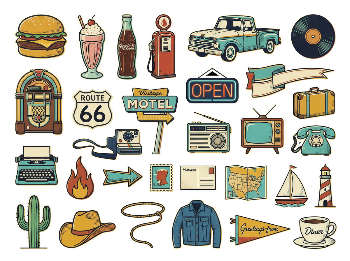 vintage sticker sheet