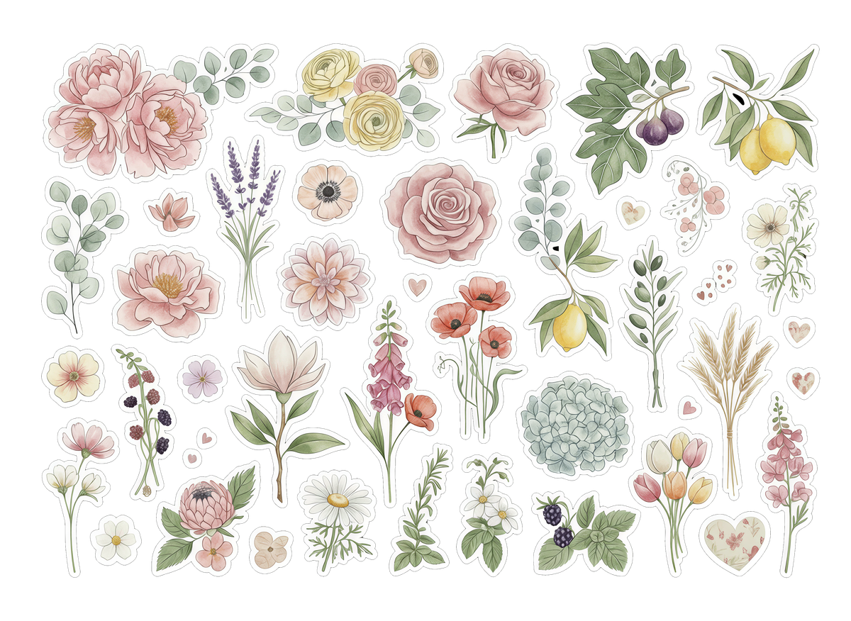 watercolor sticker sheet