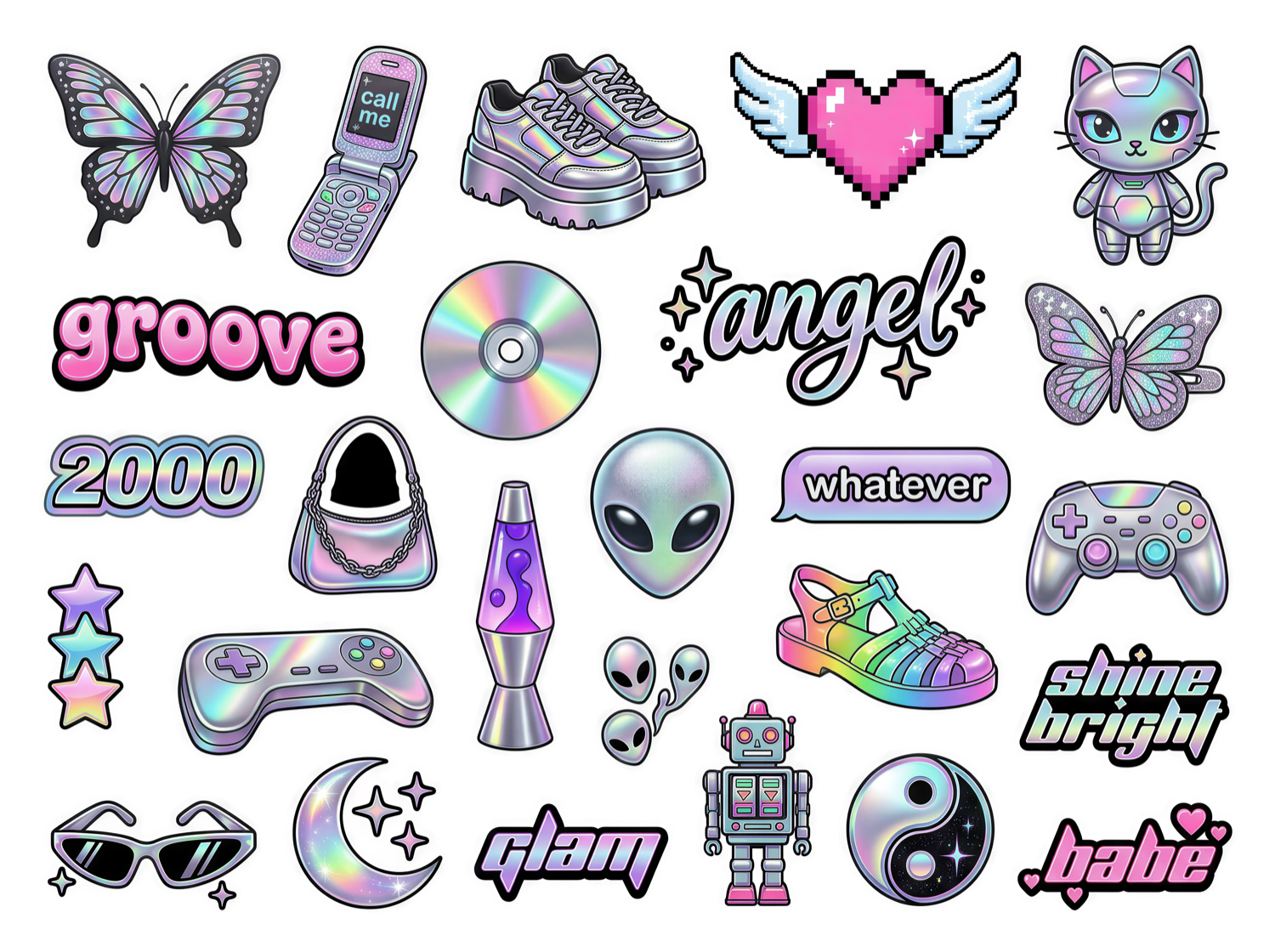 y2k sticker sheet