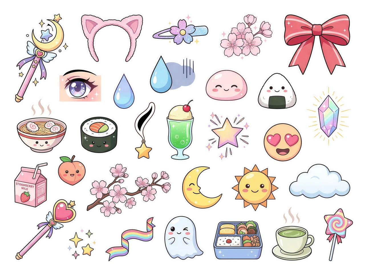 Anime sticker sheet preview