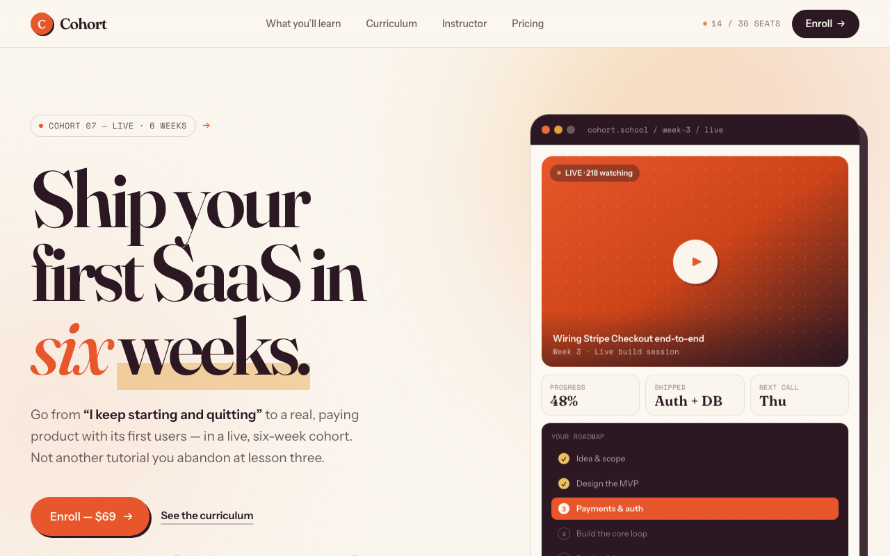 Cohort template preview